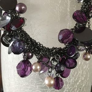 Purple and gray necklace